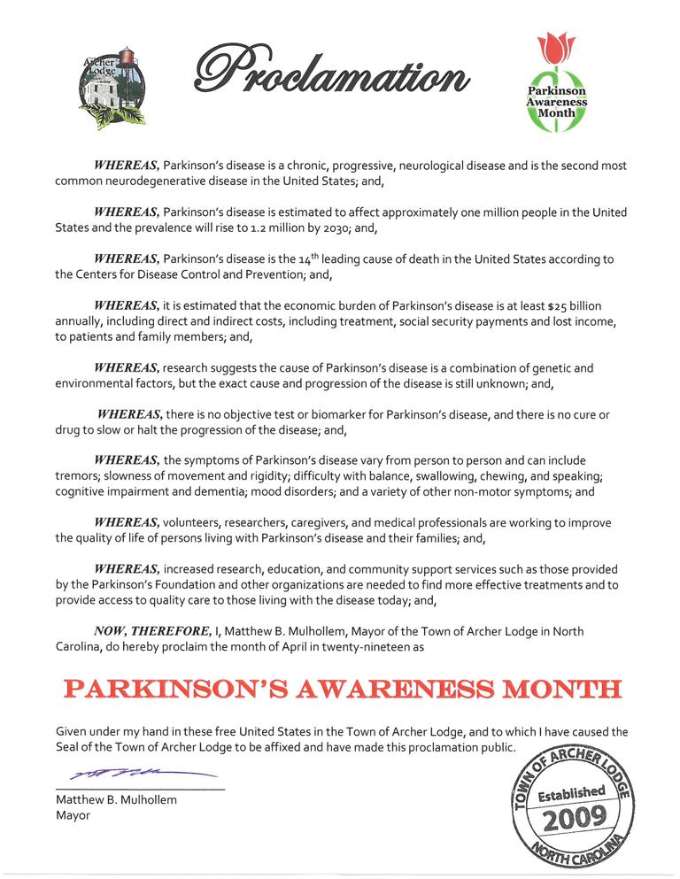 Parkinsons Awareness Month Proclamation 4-2019.jpg